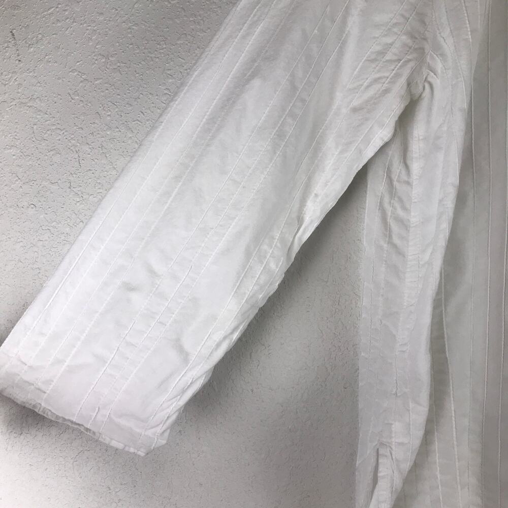Flax 100% Cotton Long Roll-Tab Sleeve Button Front Tunic Beach Lagenlook Size S - Picture 5 of 15